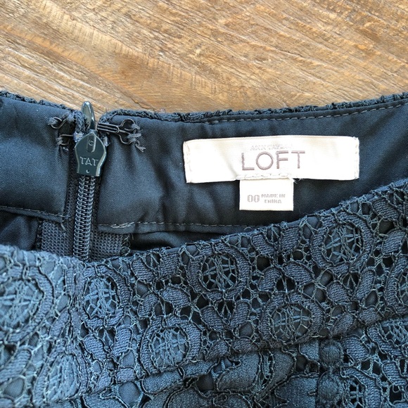 Sz OO Loft Black Lace Skirt NEW - Picture 5 of 10